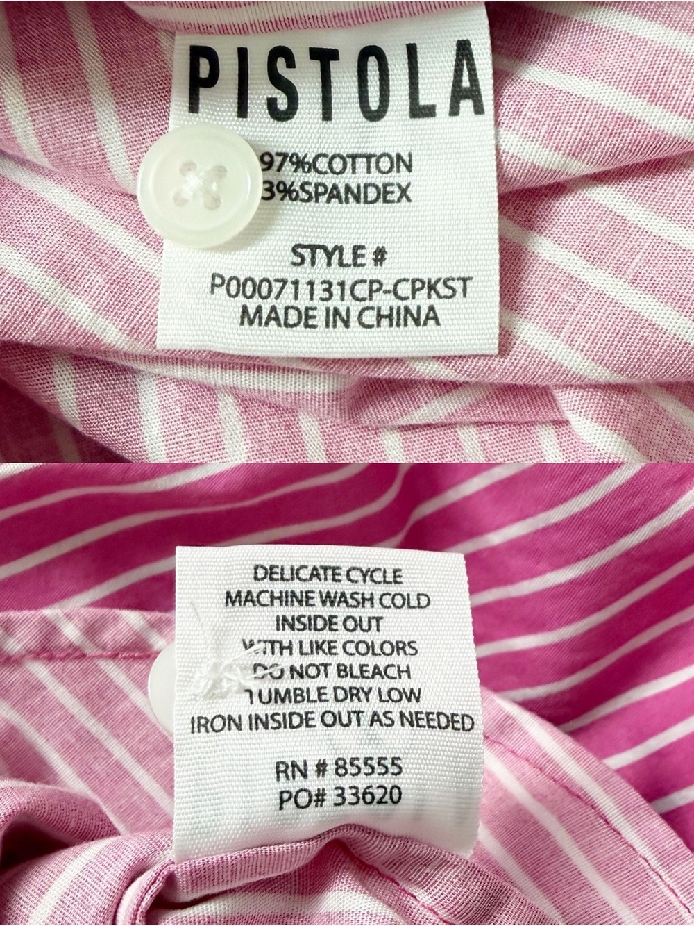 Pistola Amelie Romper in Carnation Pink Stripe Size M - Picture 11 of 13